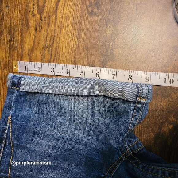 Vanity Cuffed Denim Shorts Size 25 Low Rise Button Flap Medium Light Wash - Picture 8 of 9